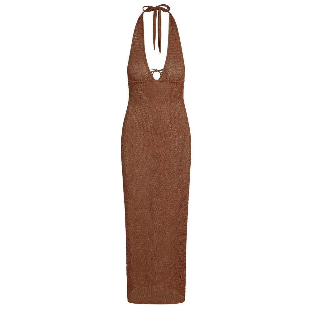 Monday Swimwear Catania Dress - Bronze Lurex Lace Crochet Size PBronze / P